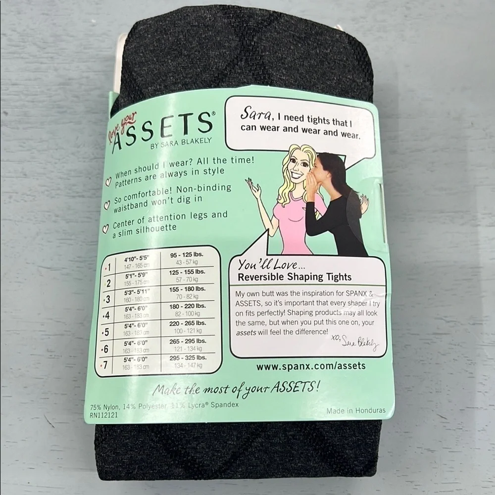ASSETS by Sara Blakely Black Flipside Diamond Hosiery & Socks Tights